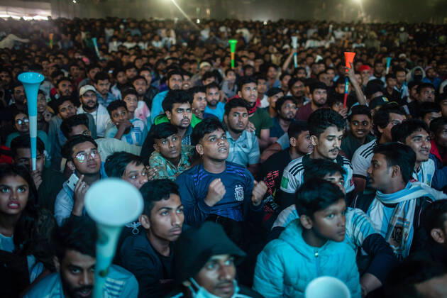 FIFA WM 2022, Argentinien - Kroatien, Public Viewing in Dhaka, Bangladesh
