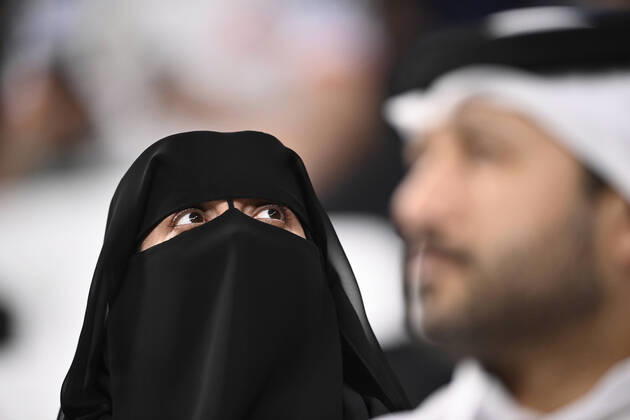 Foto Fabio Ferrari LaPresse 14 Dicembre 2022 Qatar - - Calcio - Mondiali 2022 Qatar - Francia vs Marocco - Semi Finale - Al-Bayt Stadium Nella foto: tifosi marocchini allo stadio December 14, 2022 Qatar - Sport - Soccer - Qatar 2022- FIFA World Cup, WM, Weltmeisterschaft, Fussball - Francia vs Marocco - Group C - semi finals - Al-Bayt Stadium In the pic: Moroccans supporters  Copyright: xFabioxFerrari LaPressex