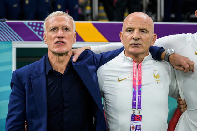 221214 head coach Didier Deschamps of France during the FIFA World Cup 2022 semifinal between France and Morocco on December 14, 2022 in Doha Photo Joel Marklund BILDBYRAN code JM JM0412 bbeng football football soccer fotball vm fotbols vm fotbols vm fotbols vm 2022 fifa world cup 2022 semifinal semi final france france morocco morocco,  Copyright: JOELxMARKLUND BB221214JM026