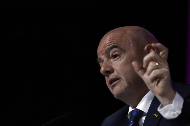 FIFA s President, Swiss Gianni Infantino, addresses a press conference, PK, Pressekonferenz in Doha, Qatar, 16 December 2022. Infantino said that FIFA s World Cup Qatar 2022 has been a great success . The final between Argentina and France is to be played on 18 December, and the match for the third and fourth place between Croatia and Morocco, on 17 December. Gianni Infantino s press conference !ACHTUNG: NUR REDAKTIONELLE NUTZUNG! Copyright: xAlbertoxEstevezx EVE2290 20221216-f6026ab3d115c698de46ec5801b1dc860a82ab4b