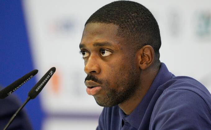 Mandatory Credit: Photo by Dave Shopland Shutterstock (13670207p) Ousmane Dembele of France press conference, PK, Pressekonferenz France Training & Press Conference, FIFA World Cup, WM, Weltmeisterschaft, Fussball 2022, Football, Al Sadd SC Stadium, Al Rayyan, Qatar - 16 Dec 2022 Editorial Use Only France Training & Press Conference, FIFA World Cup 2022, Football, Al Sadd SC Stadium, Al Rayyan, Qatar - 16 Dec 2022 Editorial Use Only Copyright: xDavexShopland Shutterstockx 13670207p