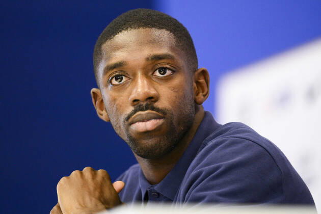 DEMBELE Ousmane (FRA) FOOTBALL : Conference de presse de l equipe de France - coupe du Monde Qatar 2022 - 16 12 2022 JBAutissier Panoramic 