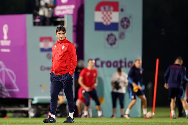 Training of the Croatian national football team Head coach Zlatko Dalic during the training of the Croatian national football team at Al Esal 3 camp the day before the match against Morocco in Doha, Qatar on December 16, 2022. GoranxStanzl PIXSELL