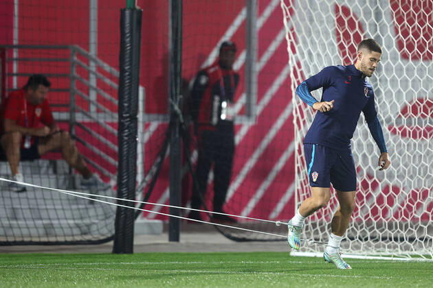 Training of the Croatian national football team Andrej Kramaric during the training of the Croatian national football team at Al Esal 3 camp the day before the match against Morocco in Doha, Qatar on December 16, 2022. GoranxStanzl PIXSELL