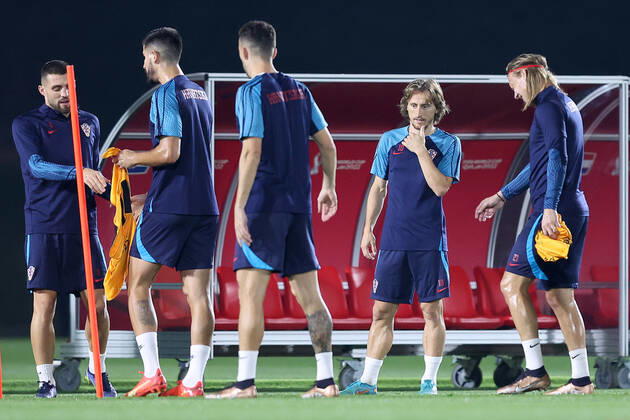 Training of the Croatian national football team Luka Modric during the training of the Croatian national football team at Al Esal 3 camp the day before the match against Morocco in Doha, Qatar on December 16, 2022. GoranxStanzl PIXSELL