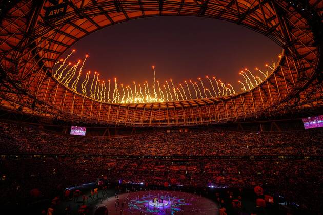 Mandatory Credit: Photo by Javier Garcia Shutterstock (13670815aa) Fireworks during the closing ceremony Argentina v France, FIFA World Cup, WM, Weltmeisterschaft, Fussball 2022, Final, Football, Lusail Stadium, Al Daayen, Qatar - 18 Dec 2022 Editorial Use Only Argentina v France, FIFA World Cup 2022, Final, Football, Lusail Stadium, Al Daayen, Qatar - 18 Dec 2022 Editorial Use Only Copyright: xJavierxGarcia Shutterstockx 13670815aa