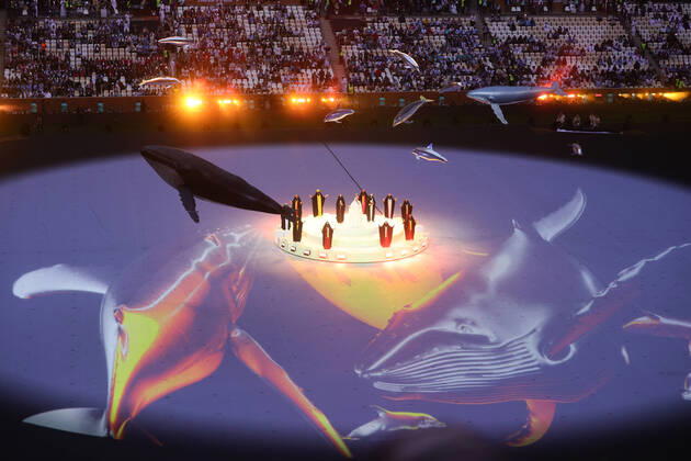 Closing ceremony performance during the Final of the FIFA World Cup, WM, Weltmeisterschaft, Fussball Qatar 2022 between Argentina and France at Lusail Stadium, Lusail, Qatar on 18 December 2022. Copyright: xPeterxDovganx 35040019