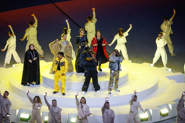Argentina vs France LUSAIL, AD - 18.12.2022: ARGENTINA VS FRANCE - Artists perform during the pre-match closing ceremony during the match between Argentina v France valid for the 2022 FIFA World Cup, WM, Weltmeisterschaft, Fussball Final held at Lusail International Stadium, AD, Qatar (Photo: Rodolfo Buhrer La Imagem Fotoarena) x2311784x RodolfoxBuhrer