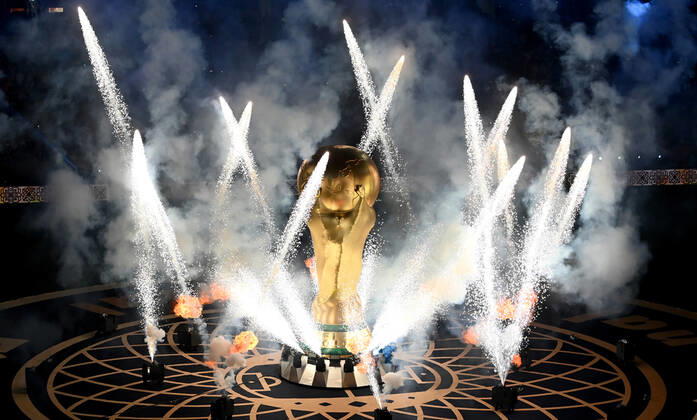 FOOTBALL World Cup 2022 Final Argentina France 18 12 2022 The World Cup Cup in fireworks