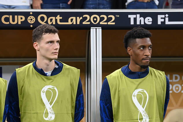 Football, men, 2022 23 season, World Cup in Qatar, final, Argentina France at Lusail Iconic Stadium in Lusail, v l Benjamin Pavard France , Kingsley Coman France , 18 12 2022, Copyright: xMatthiasxKochx