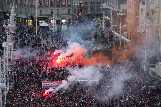 FIFA WM 2022, Nationalteam Kroatien, Empfang der Mannschaft in Zagreb