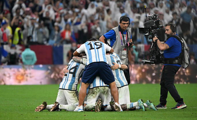 FIFA WM 2022, Argentinien ist Weltmeister - Jubel nach dem Abpfiff