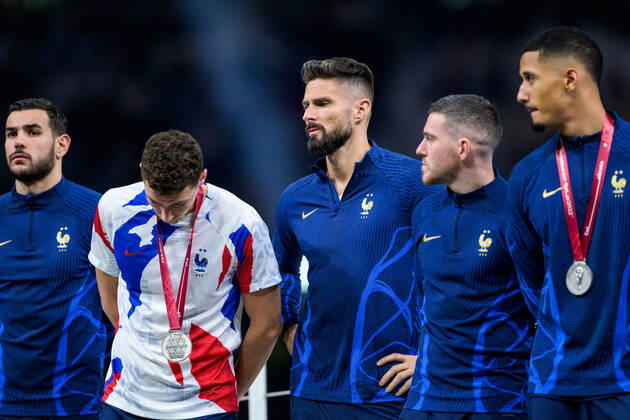 FIFA WM 2022, Finale, Argentinien - Frankreich, Enttäuschte Franzosen nach Spielende