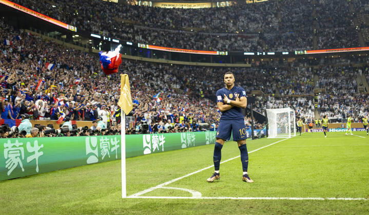 Doha, Qatar 18th Dec, 2022 Goal celebration Kylian Mbappe FRA Argentina France Final Match Argentina France World Cup 2022 in Qatar 18 12 2022