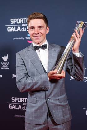 Belgian road cyclist Remco Evenepoel wins Sportman van het jaar Sportif de l annee award during the Sportgala award show, to announce the women and men of the year 2022, Friday 06 January 2023 in Antwerp. KURTxDESPLENTER  x57921858x