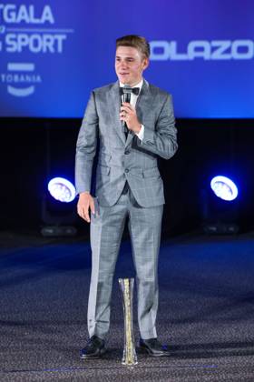 Belgian road cyclist Remco Evenepoel wins Sportman van het jaar Sportif de l annee award during the Sportgala award show, to announce the women and men of the year 2022, Friday 06 January 2023 in Antwerp. KURTxDESPLENTER  x57922093x