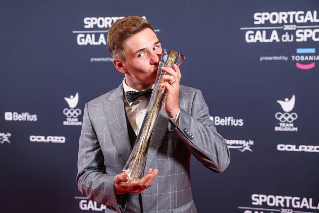 Belgian road cyclist Remco Evenepoel wins Sportman van het jaar Sportif de l annee award during the Sportgala award show, to announce the women and men of the year 2022, Friday 06 January 2023 in Antwerp. KURTxDESPLENTER  x57922810x