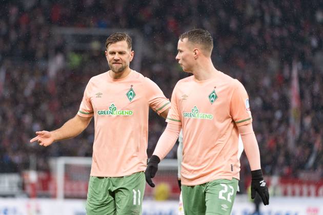 v li Niklas Fuellkrug SV Werder Bremen, 11 , Niklas Schmidt SV Werder Bremen, 22 , VfB Stuttgart vs SV Werder Bremen, Football, Men, 1 Bundesliga, 19 Matchday, Season 22 23, GER, 05 02 2023, DFL DFB REGULATES PROHIBIT ANY USE OF PHOTOGRAPHS AS IMAGE SEQUENCES AND OR QUASI VIDEO, VfB Stuttgart vs SV Werder Bremen, Football, Men, 1 Bundesliga, 19 Matchday, Season 22 23, GER, 05 02 2023 Stuttgart Copyright: xEibner-Pressefoto WolfgangxFrankx EP_EER