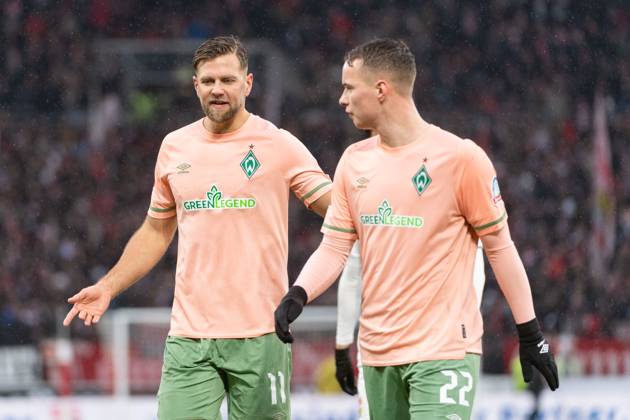 v li Niklas Fuellkrug SV Werder Bremen, 11 , Niklas Schmidt SV Werder Bremen, 22 , VfB Stuttgart vs SV Werder Bremen, Football, Men, 1 Bundesliga, 19 Matchday, Season 22 23, GER, 05 02 2023, DFL DFB REGULATES PROHIBIT ANY USE OF PHOTOGRAPHS AS IMAGE SEQUENCES AND OR QUASI VIDEO, VfB Stuttgart vs SV Werder Bremen, Football, Men, 1 Bundesliga, 19 Matchday, Season 22 23, GER, 05 02 2023 Stuttgart Copyright: xEibner-Pressefoto WolfgangxFrankx EP_EER