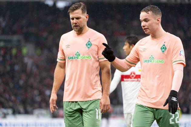 v li Niklas Fuellkrug SV Werder Bremen, 11 , Niklas Schmidt SV Werder Bremen, 22 , VfB Stuttgart vs SV Werder Bremen, Football, Men, 1 Bundesliga, 19 Matchday, Season 22 23, GER, 05 02 2023, DFL DFB REGULATES PROHIBIT ANY USE OF PHOTOGRAPHS AS IMAGE SEQUENCES AND OR QUASI VIDEO, VfB Stuttgart vs SV Werder Bremen, Football, Men, 1 Bundesliga, 19 Matchday, Season 22 23, GER, 05 02 2023 Stuttgart Copyright: xEibner-Pressefoto WolfgangxFrankx EP_EER