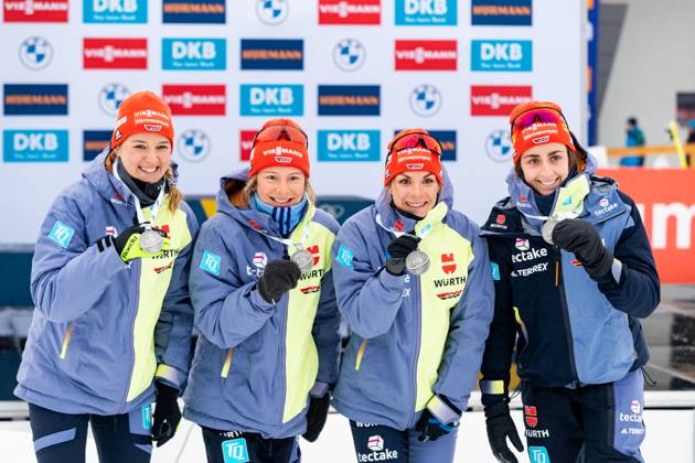 Biathlon, WM in Oberhof, Siegerehrungen für die Staffel