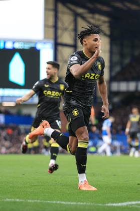 Fußball Premier League Everton gegen Aston Villa 25. Februar 2023 Premier League Everton gegen Aston Villa Ollie Watkins von Aston Villa jubelt nach seinem ersten Tor Foto Simon Stacpoole Abseits Liverpool UK Copyright: xSimonxStacpoolexOffside