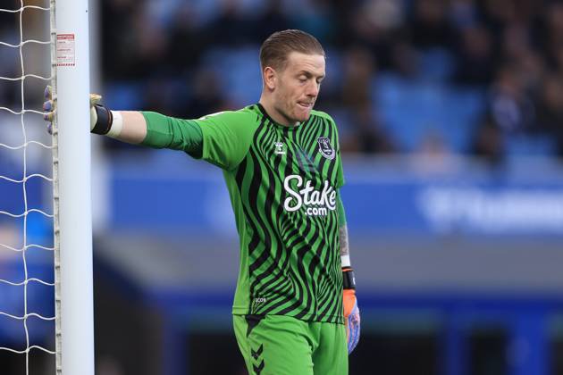 Fußball Premier League Everton gegen Aston Villa 25. Februar 2023 Premier League Everton gegen Aston Villa Everton-Torwart Jordan Pickford wirkt niedergeschlagen Foto Simon Stacpoole Abseits Liverpool UK Copyright: xSimonxStacpoolexOffside