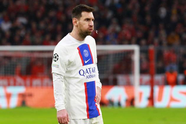 30 Lionel Messi PSG is perplexed, dissatisfied, portrait, gestures, gesticulates, desperate, desperation, football UEFA Champions League FC Bayern Muenchen Paris Saint Germain Allianz Arena 08 03 2023 PHOTO Mladen Lackovic LakoPress