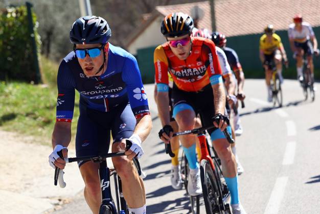 Swiss Stefan Kung of Groupama-FDJ pictured in action during stage 8, the final stage of the 81st edition of the Paris-Nice eight days cycling race, 118,4km from and to Nice, France, Sunday 12 March 2023. DAVIDxPINTENS x62638968x