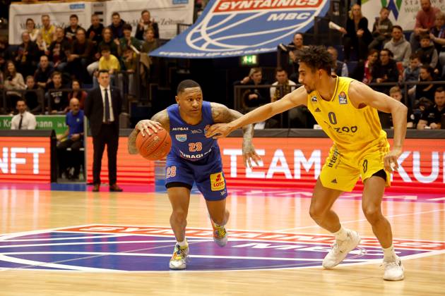 14 03 2023, easyCredit Basketball Bundesliga, BBL, season 2022 2023, men, Syntainics MBC Alba Berlin, 23, Charles Callison, Syntainics MBC, 0, Maodo Lo, Alba Berlin Weißenfels Stadthalle Sachsen Anhalt Germany