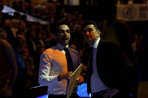 14 03 2023, easyCredit Basketball Bundesliga, BBL, season 2022 2023, men, Syntainics MBC Alba Berlin, Thomas Päch Assistant Coach , Alba Berlin, Israel Gonzalez Headcoach , Alba Berlin Weißenfels Stadthalle Sachsen Anhalt Germany