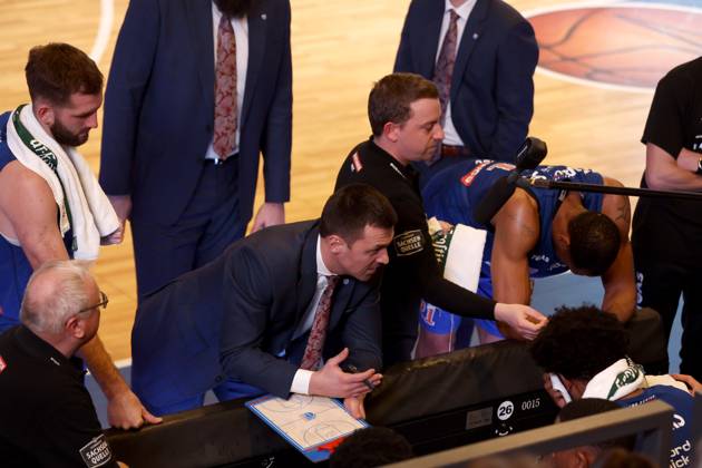 14 03 2023, easyCredit Basketball Bundesliga, BBL, season 2022 2023, men, Syntainics MBC Alba Berlin, Igor Jovovic Head Coach , Syntainics MBC Weißenfels Stadthalle Sachsen Anhalt Germany