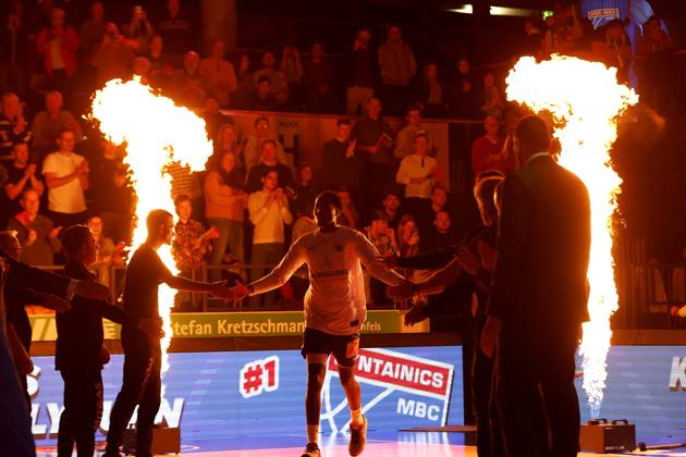 14 03 2023, easyCredit Basketball Bundesliga, BBL, season 2022 2023, men, Syntainics MBC Alba Berlin, 1, Kris Clyburn, Syntainics MBC Weißenfels Stadthalle Sachsen Anhalt Germany