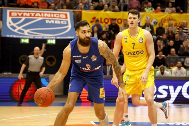 14 03 2023, easyCredit Basketball Bundesliga, BBL, season 2022 2023, men, Syntainics MBC Alba Berlin, 8 Martin Breunig, Syntainics MBC, 7, Yanni Wetzell, Alba Berlin Weißenfels Stadthalle Sachsen Anhalt Germany