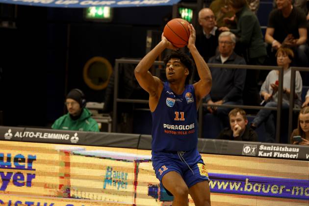 14 03 2023, easyCredit Basketball Bundesliga, BBL, season 2022 2023, men, Syntainics MBC Alba Berlin, 11, Kostja Mushidi, Syntainics MBC Weißenfels Stadthalle Sachsen Anhalt Germany