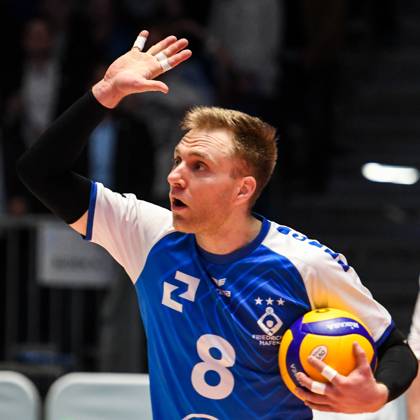 GER, VBL, VfB Friedrichshafen vs Berlin Recycling Volleys 19 03 2023, Bodensee Airport Arena, Friedrichshafen, GER, VBL, VfB Friedrichshafen vs Berlin Recycling Volleys, pictured Blair Bann Friedrichshafen, 8 nordphotoxGmbHx xHafner nph00200