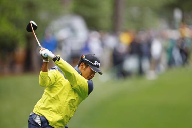 Golf: Masters Tournament Japan s Hideki Matsuyama hits off the seventh tee during the third round of the Masters Tournament at Augusta National Golf Club in Augusta, Georgia, on April 8, 2023.  A14AA0001414704P 