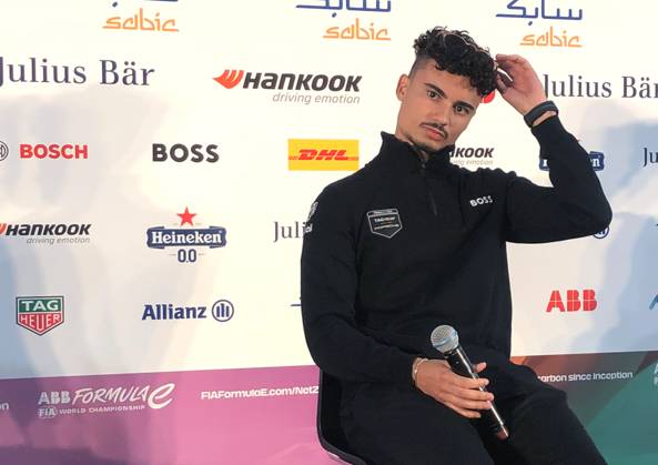 21 04 2023, xlakx, FIA Formula E, Berlin 2023 Grand Prix emspor, v l Pascal Wehrlein Germany ,TAG Heuer Porsche Formula E at Tempelhof press conference.