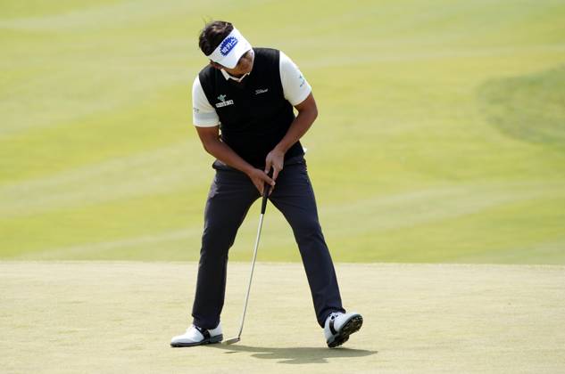 Korea Championship Presented by Genesis (The 1st Round) INCHEON, SOUTH KOREA, APR. 28: Sanghyun PARK (KOR) at the hole 18 during the 1st round of Korea Championship Presented b Genesis at Jack Nicklaus Golf Club Korea in Incheon, South Korea on April 27, 2023. Antoine Rozner (FRA) finished the first round with a score of 9 under par, putting him in the lead. Incheon the Jack Nicklaus Golf Club Korea South Korea 7840_270527 Copyright: xSeokyongxLee PentaxPressx