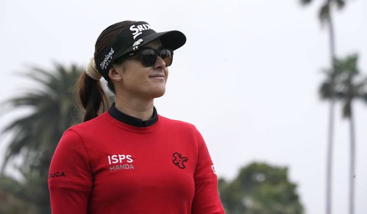 April 30, 2023: LPGA, Golf Damen - Hannah Green, pro golfer from Perth, Australia, won the Ladies Professional Golf Association, JM Eagle LA Championship 2023, The Wilshire Country Club, Los Angeles, CA, USA, April 30, 2023. Tied with two other players at the end of four rounds of play, Green won two sudden death playoff holes to capture the title and a $450,000 pay day. Here, Green started her day with a smile on the first tee, and ended the day on a high note. - ZUMAmt3_ 20230430_zaf_mt3_006 Copyright: xScottxMitchellx
