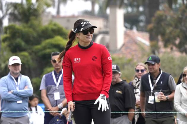 April 30, 2023: LPGA, Golf Damen - Hannah Green, pro golfer from Perth, Australia, won the Ladies Professional Golf Association, JM Eagle LA Championship 2023, The Wilshire Country Club, Los Angeles, CA, USA, April 30, 2023. Tied with two other players at the end of four rounds of play, Green won two sudden death playoff holes to capture the title and a $450,000 pay day. Green is seen here warming up on the first tee. - ZUMAmt3_ 20230430_zaf_mt3_008 Copyright: xScottxMitchellx