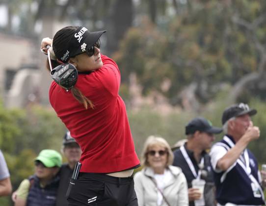 April 30, 2023: LPGA, Golf Damen - Hannah Green, pro golfer from Perth, Australia, won the Ladies Professional Golf Association, JM Eagle LA Championship 2023, The Wilshire Country Club, Los Angeles, CA, USA, April 30, 2023. Tied with two other players at the end of four rounds of play, Green won two sudden death playoff holes to capture the title and a $450,000 pay day. Here, Green starts her day with a strong drive on the first tee. - ZUMAmt3_ 20230430_zaf_mt3_011 Copyright: xScottxMitchellx