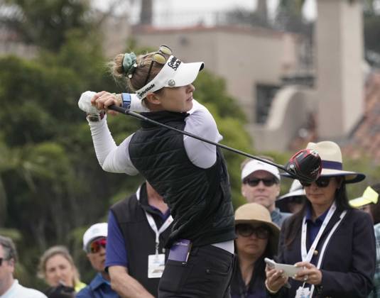 April 30, 2023: LPGA, Golf Damen - Nelly Korda, professional golfer from Bradenton, Florida, on the first tee at the Ladies Professional Golf Association, JM Eagle LA Championship 2023, The Wilshire Country Club, Los Angeles, CA, USA, April 30, 2023. - ZUMAmt3_ 20230430_zaf_mt3_034 Copyright: xScottxMitchellx