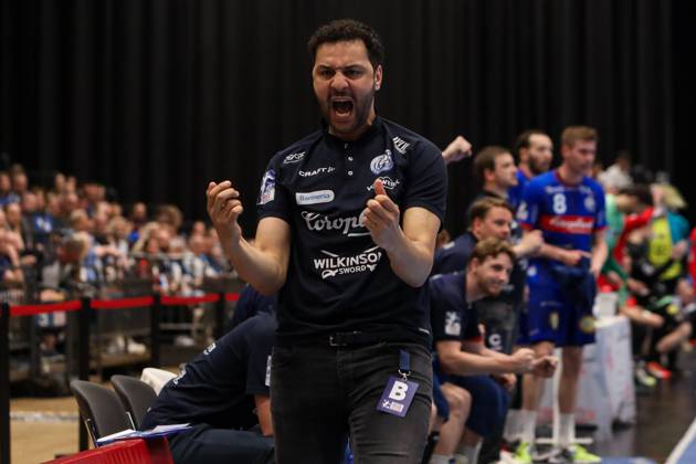 1 Bundesliga Handball Bergischer HC against Füchse Berlin, 14 05 2023 Jamal Naji coach Bergischer HC 1 Bundesliga Handball Bergischer HC against Füchse Berlin 14 05 2023 in Dusseldorf Copyright: xBEAUTIFULxSPORTS KennyxBeelex