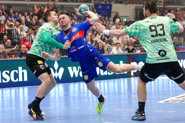 1 Bundesliga Handball Bergischer HC against Füchse Berlin, 14 05 2023 Elias Scholtes 4 Bergischer HC 1 Bundesliga Handball Bergischer HC against Füchse Berlin 14 05 2023 in Dusseldorf Copyright: xBEAUTIFULxSPORTS KennyxBeelex
