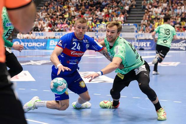 1 Bundesliga Handball Bergischer HC vs Füchse Berlin, 14 05 2023 Arnor Gunnarsson 11 Bergischer HC 1 Bundesliga Handball Bergischer HC vs Füchse Berlin 14 05 2023 in Dusseldorf Copyright: xBEAUTIFULxSPORTS KennyxBeelex