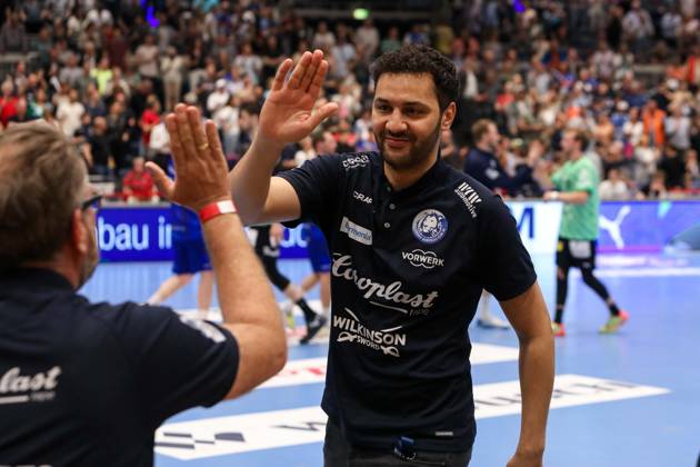 1 Bundesliga Handball Bergischer HC against Füchse Berlin, 14 05 2023 Jamal Naji coach Bergischer HC 1 Bundesliga Handball Bergischer HC against Füchse Berlin 14 05 2023 in Dusseldorf Copyright: xBEAUTIFULxSPORTS KennyxBeelex