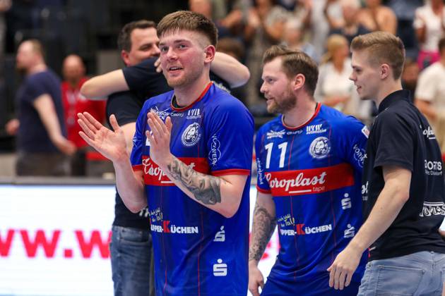 1 Bundesliga Handball Bergischer HC against Füchse Berlin, 14 05 2023 Elias Scholtes 4 Bergischer HC 1 Bundesliga Handball Bergischer HC against Füchse Berlin 14 05 2023 in Dusseldorf Copyright: xBEAUTIFULxSPORTS KennyxBeelex
