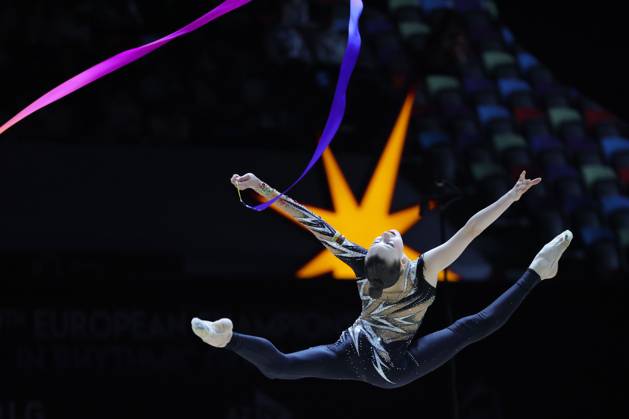 Darja Varfolomeev, GER, during apparatus final at 2023 European Rhythmic Gymnastics championships in Baku 21 05 2023