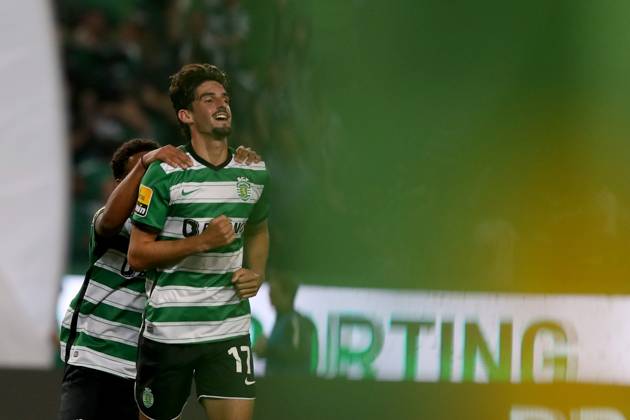 May 21, 2023, Lisbon, Portugal: Francisco Trincao of Sporting CP celebrates after scoring a goal during the Portuguese League football match between Sporting CP and SL Benfica at Jose Alvalade stadium in Lisbon, Portugal on May 21, 2023. Lisbon Portugal - ZUMAf123 20230521_zap_f123_023 Copyright: xPedroxFiuzax